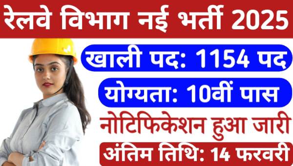 RRC ECR Act Apprentice Vacancy 2025: Railway में अप्रेंटिस के 1154 पदों पर हो रही हैं बंपर भर्ती, 10वीं पास योग्य